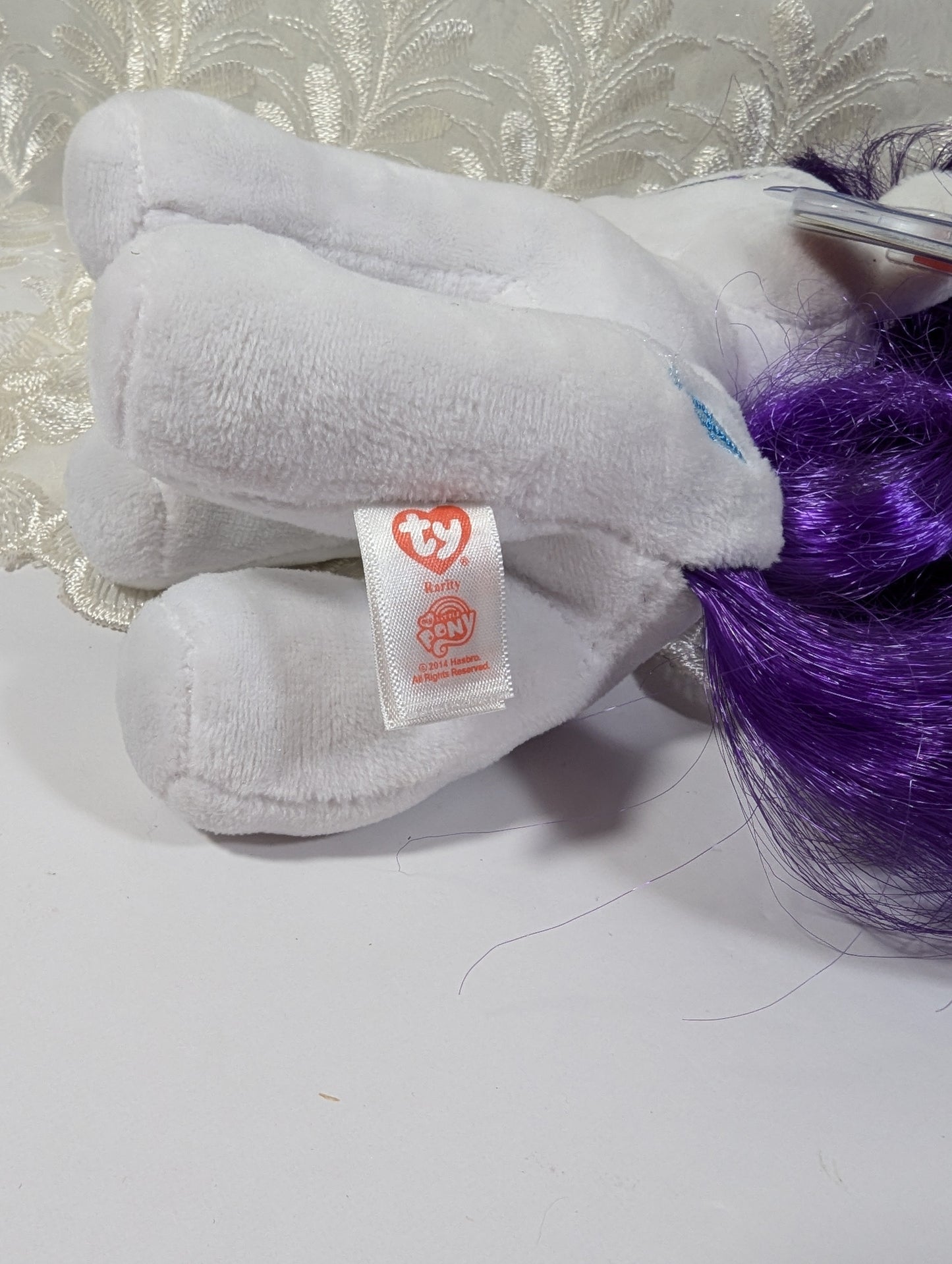 Ty Beanie Baby - Rarity the White Pony From My Little Pony (7in) - Vintage Beanies Canada