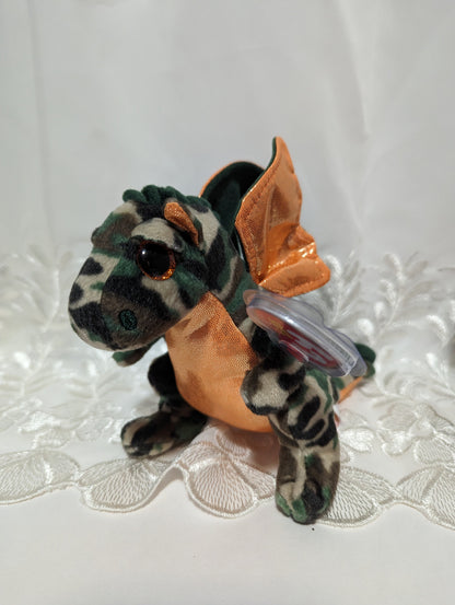 Ty Beanie Baby - Razor The Camouflage Dragon (6in) - Vintage Beanies Canada