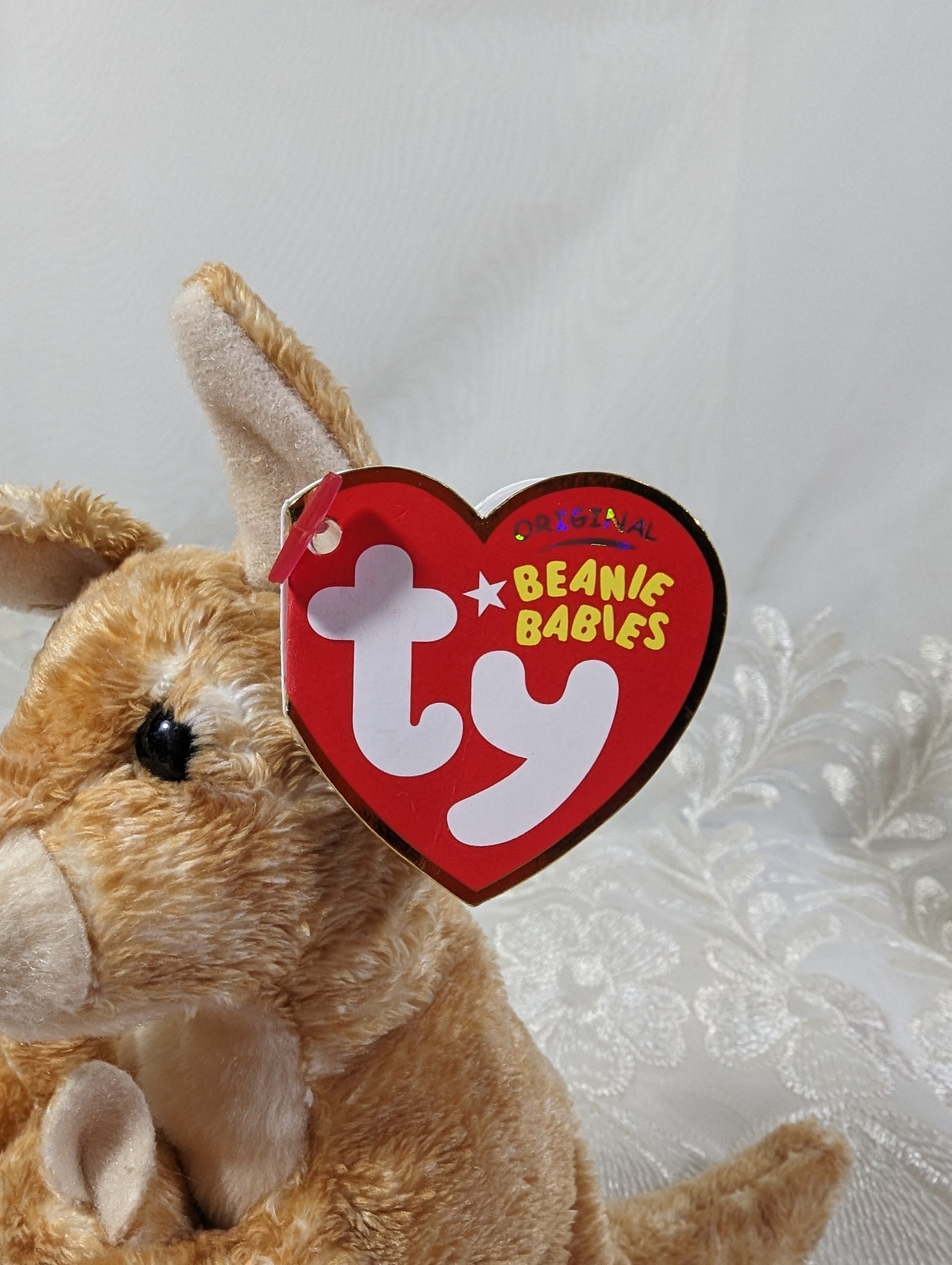 Ty Beanie Baby - Ricochet The Kangaroo (6in) Creased Tag - Vintage Beanies Canada