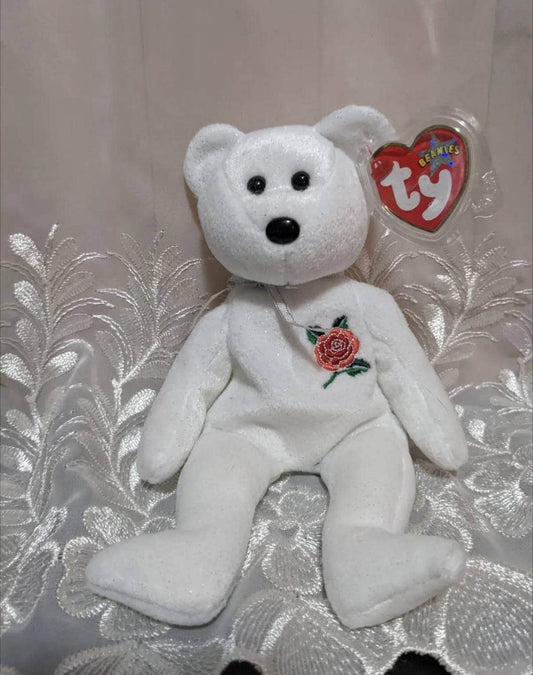 Ty Beanie Baby - Rose the Bear UK Exclusive Rare (8.5in) - Vintage Beanies Canada