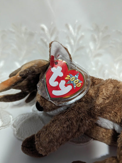 Ty Beanie Baby - Roxie The Reindeer With Black Nose (6in) - Vintage Beanies Canada