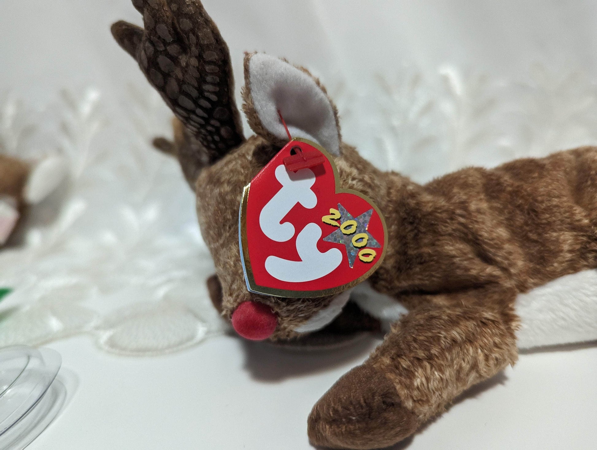 Ty Beanie Baby - Roxie The Reindeer With Red Nose (6in) - Vintage Beanies Canada