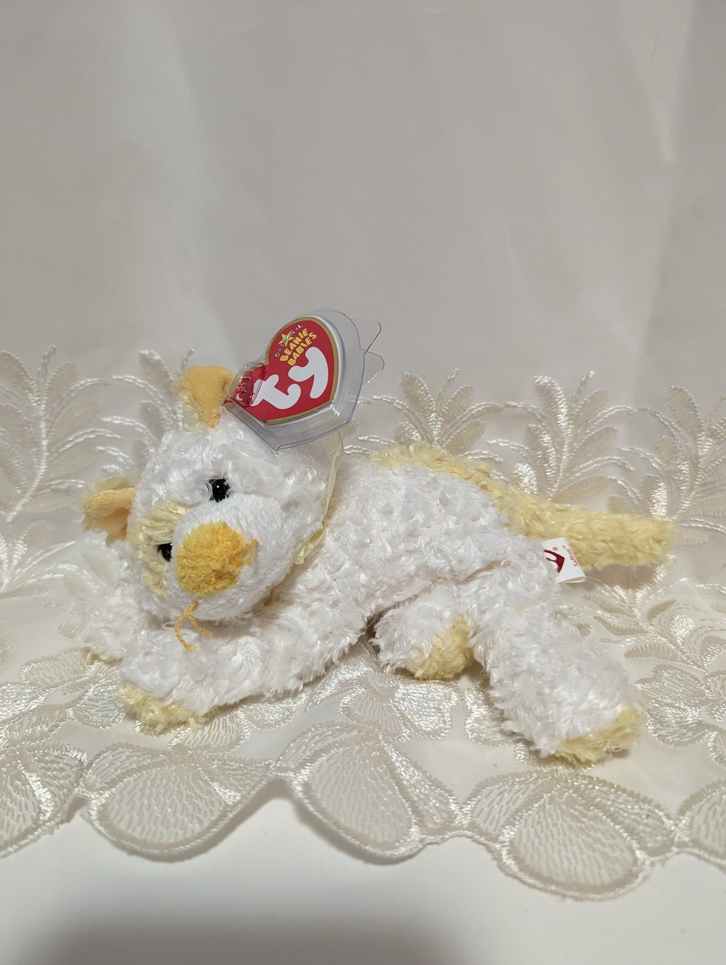 Ty Beanie Baby - Saffron The Yellow And White Cat (8in) - Vintage Beanies Canada