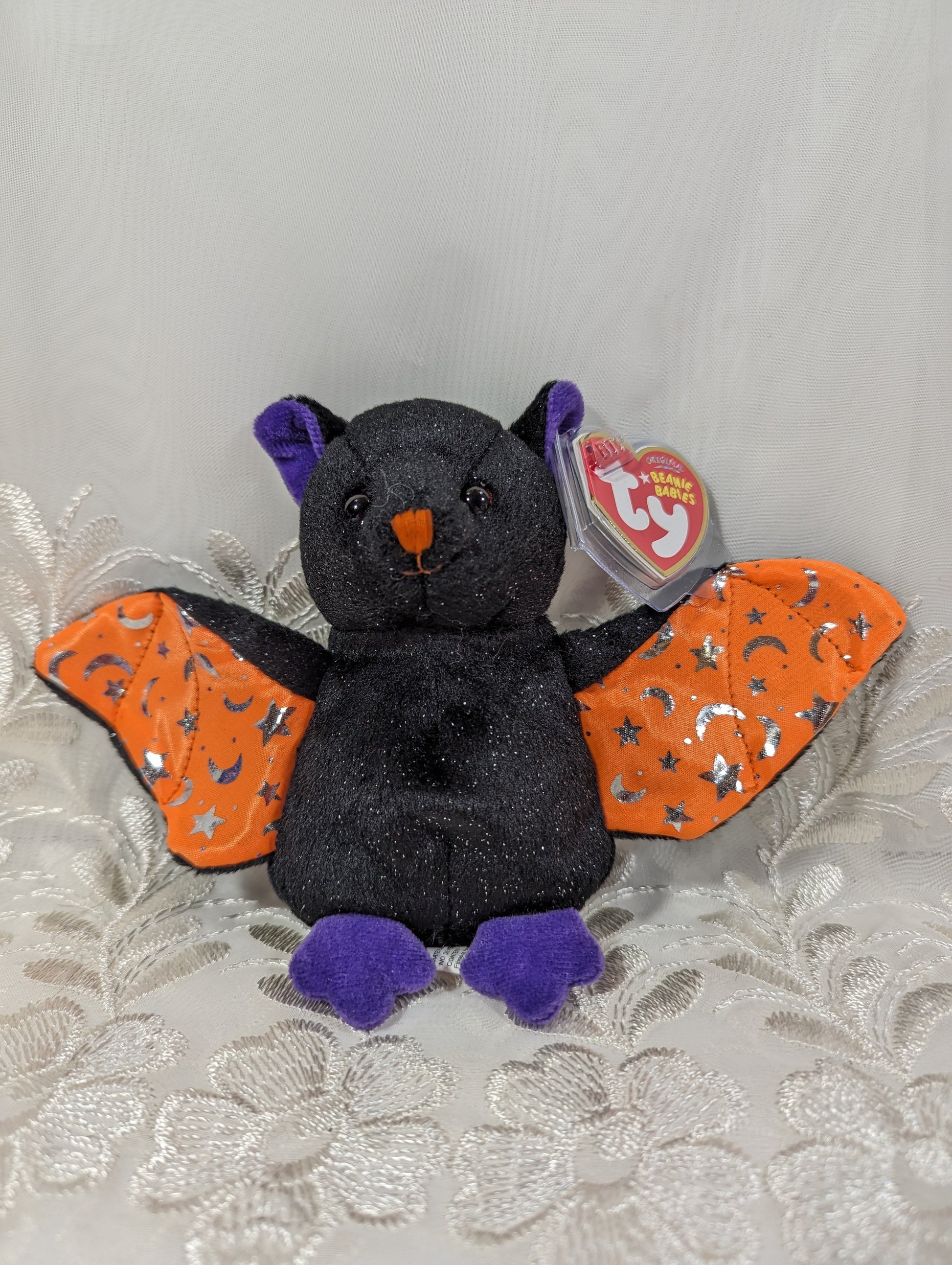 Ty Beanie Baby - Scarem The Black Halloween Bat With Orange Wings (5in) - Vintage Beanies Canada