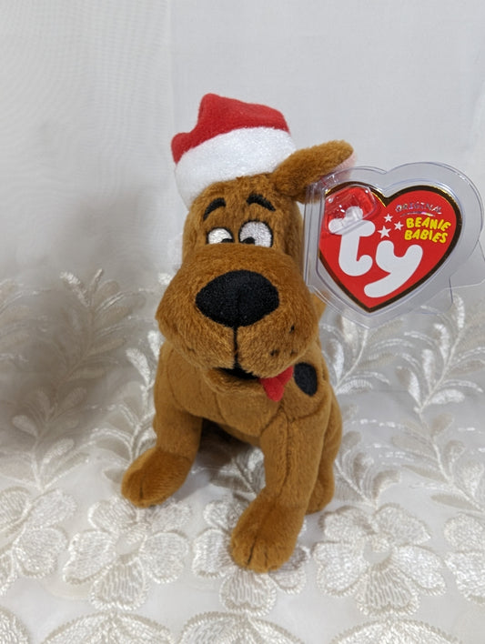 Ty Beanie Baby - Scooby - Doo The Dog Wearing a Christmas Santa Hat (7in) - Vintage Beanies Canada