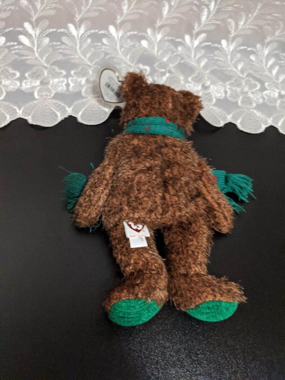 Ty Beanie Baby - Seasons Greetings The Bear With Green Scarf (8.5in) - Vintage Beanies Canada