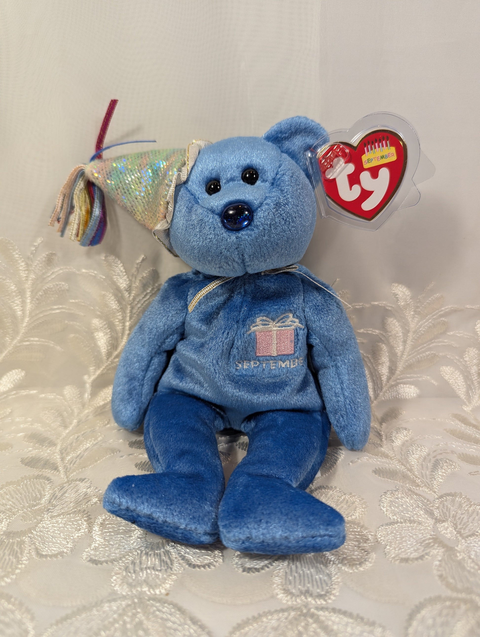 Ty Beanie Baby - September the Birthday Bear With Party Hat (9in) - Vintage Beanies Canada