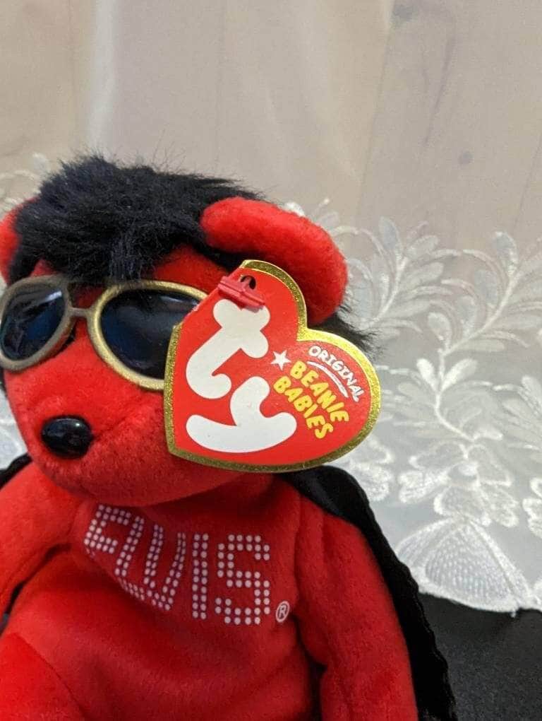 Ty Beanie Baby - Shake Rattle And Beanie The Red Elvis Presley Bear With Cape (9in) - Vintage Beanies Canada