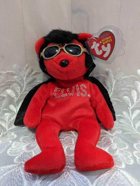 Ty Beanie Baby - Shake Rattle And Beanie The Red Elvis Presley Bear With Cape (9in) - Vintage Beanies Canada