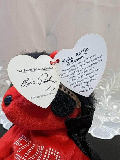 Ty Beanie Baby - Shake Rattle And Beanie The Red Elvis Presley Bear With Cape (9in) - Vintage Beanies Canada