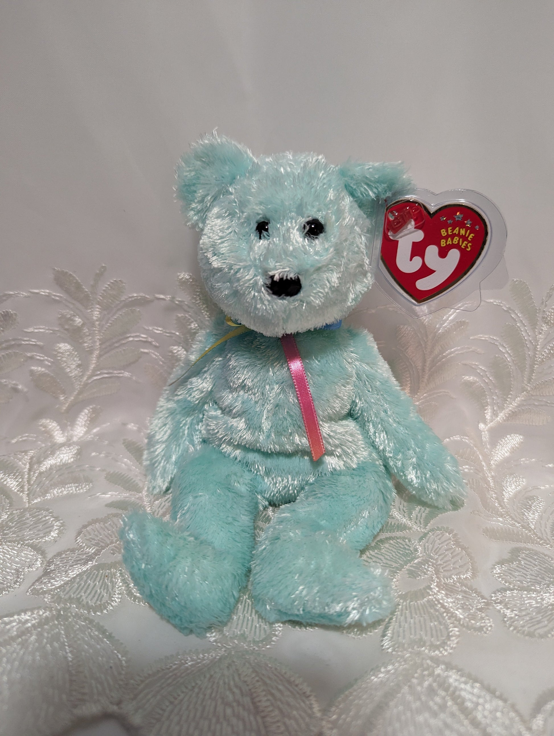 Ty Beanie Baby - Sherbet The Turquoise Bear (8.5in) Non-mint Tush Tag - Vintage Beanies Canada