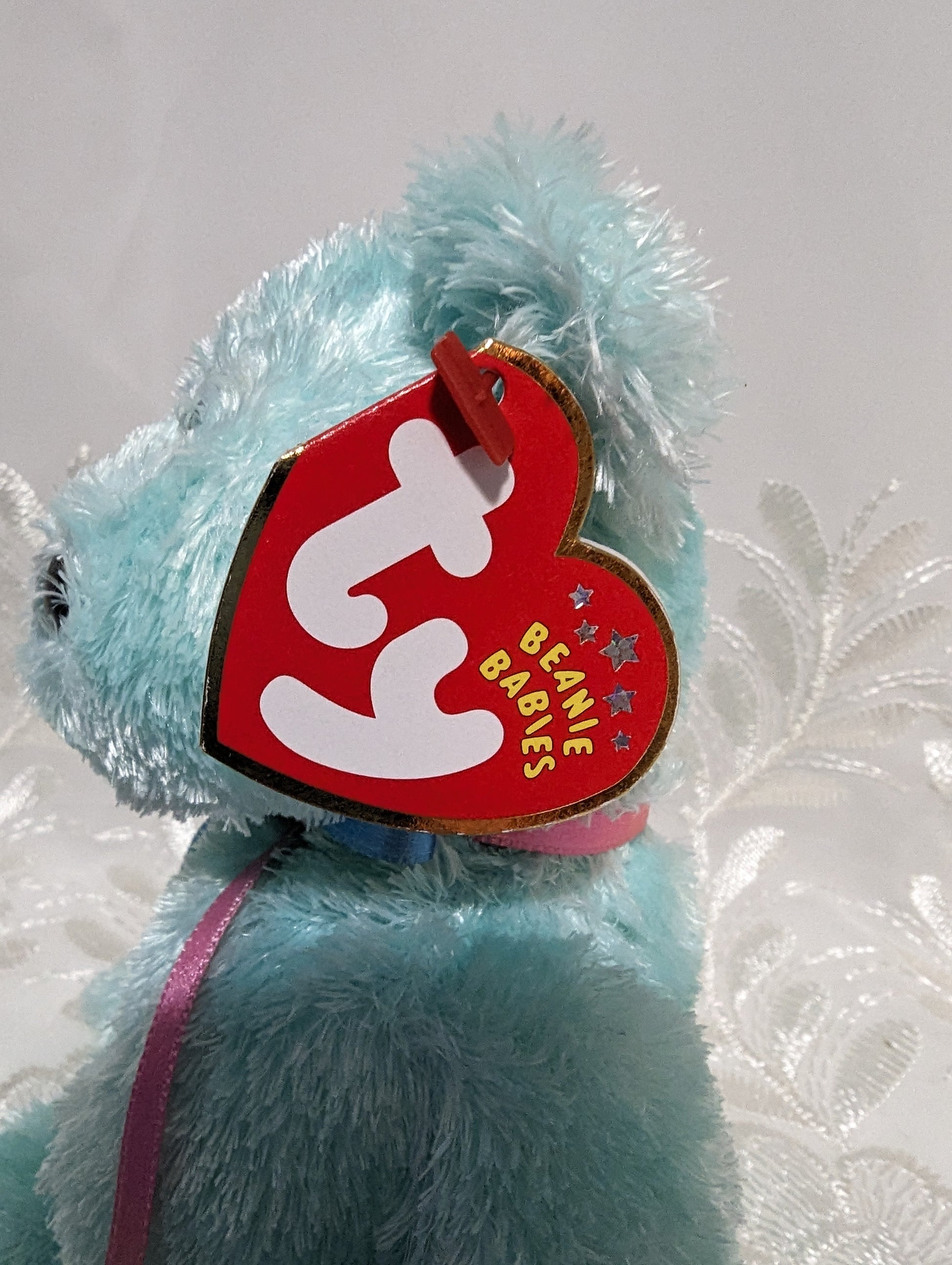 Ty Beanie Baby - Sherbet The Turquoise Bear (8.5in) Non-mint Tush Tag - Vintage Beanies Canada