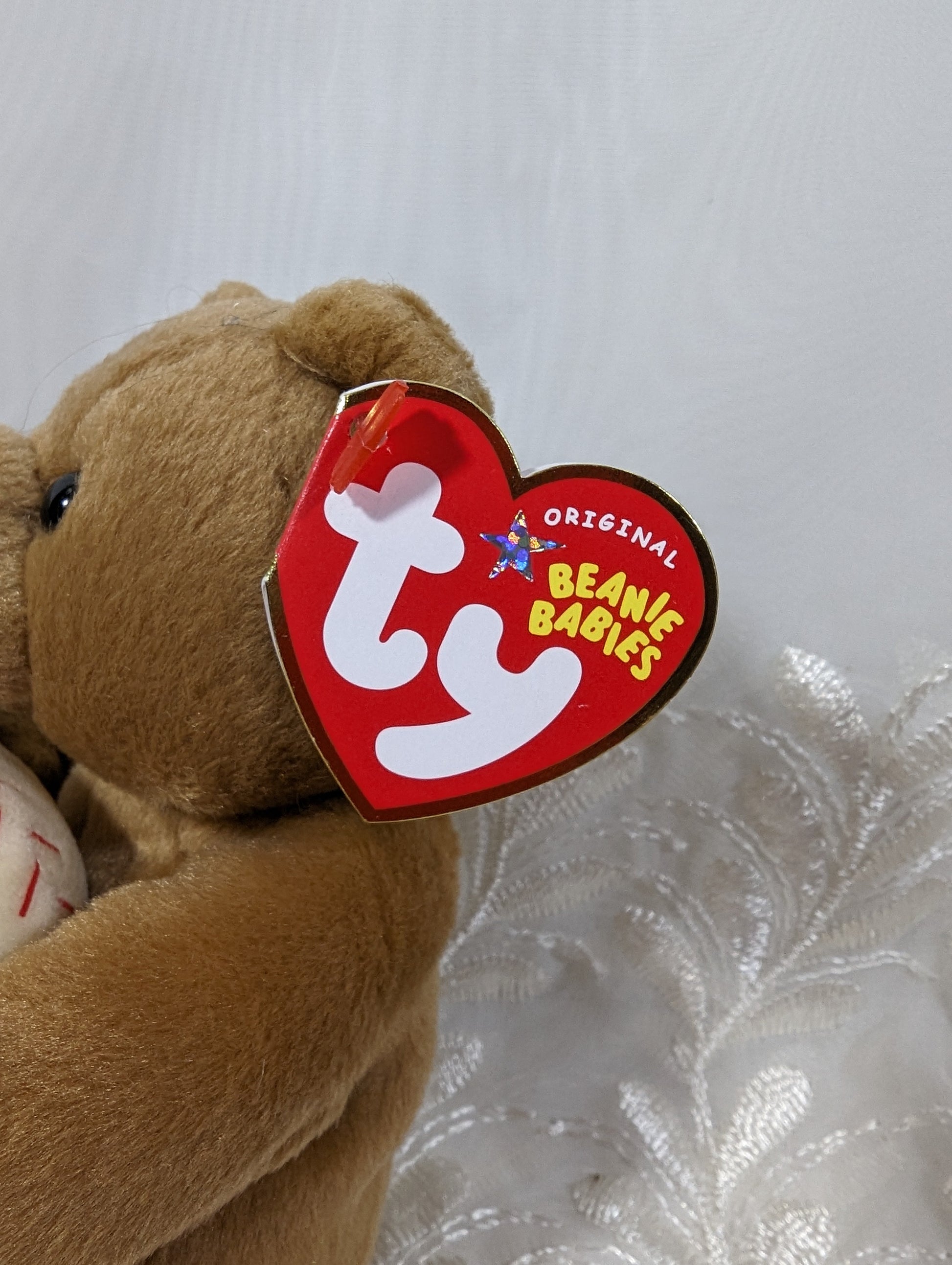 Ty Beanie Baby - Shortstop The Baseball Bear (6in) - Vintage Beanies Canada