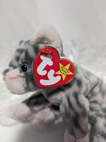 Ty Beanie Baby - Silver The Tabby Cat (6in) - Vintage Beanies Canada
