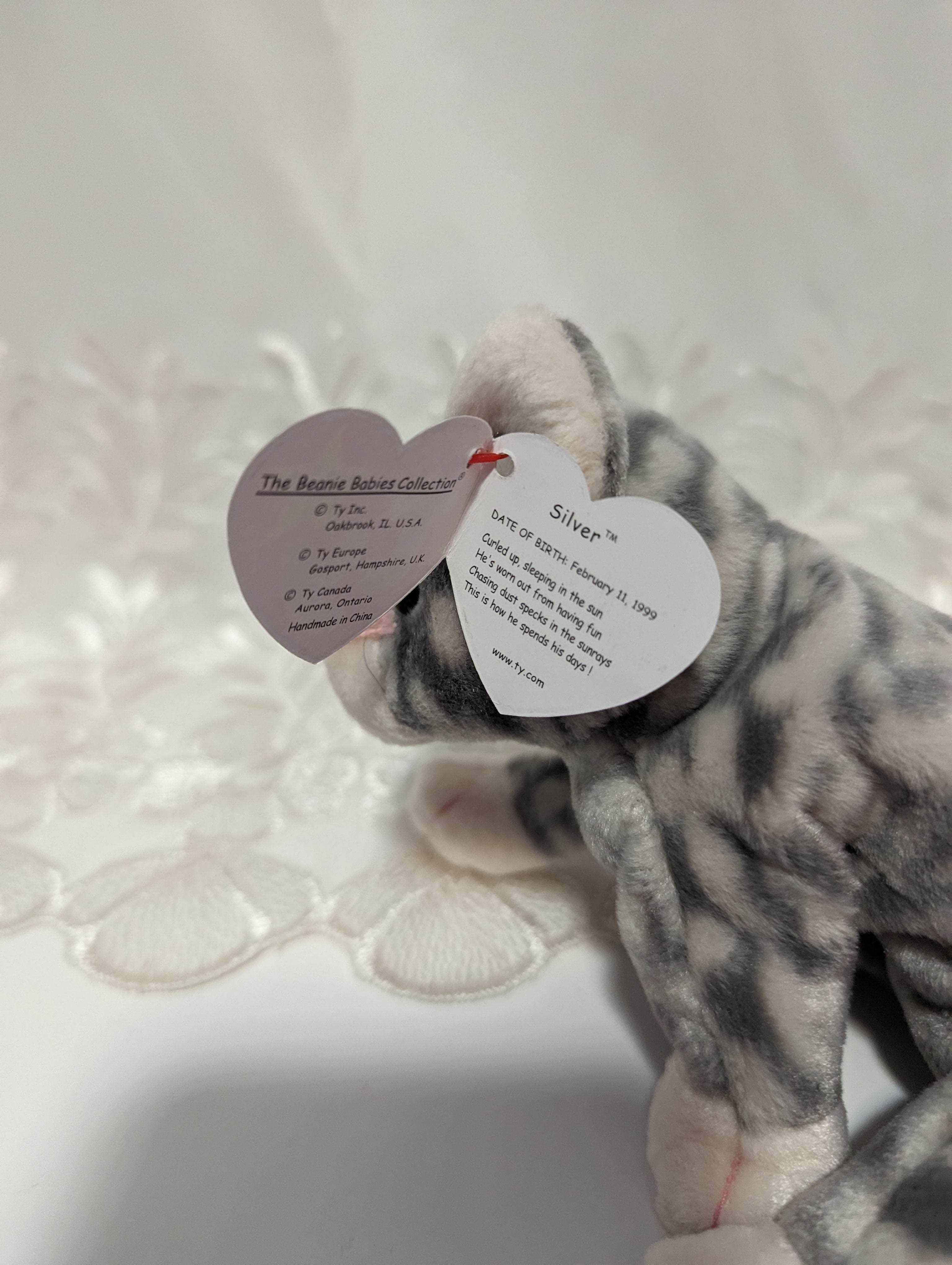 Ty Beanie Baby Silver The Tabby Cat 6in Vintage Beanies Canada