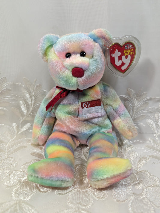 Ty Beanie Baby - Singabear The Bear (8.5in) Singapore exclusive - Vintage Beanies Canada