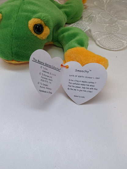 Ty Beanie Baby - Smoochy The Frog (8in) - Vintage Beanies Canada