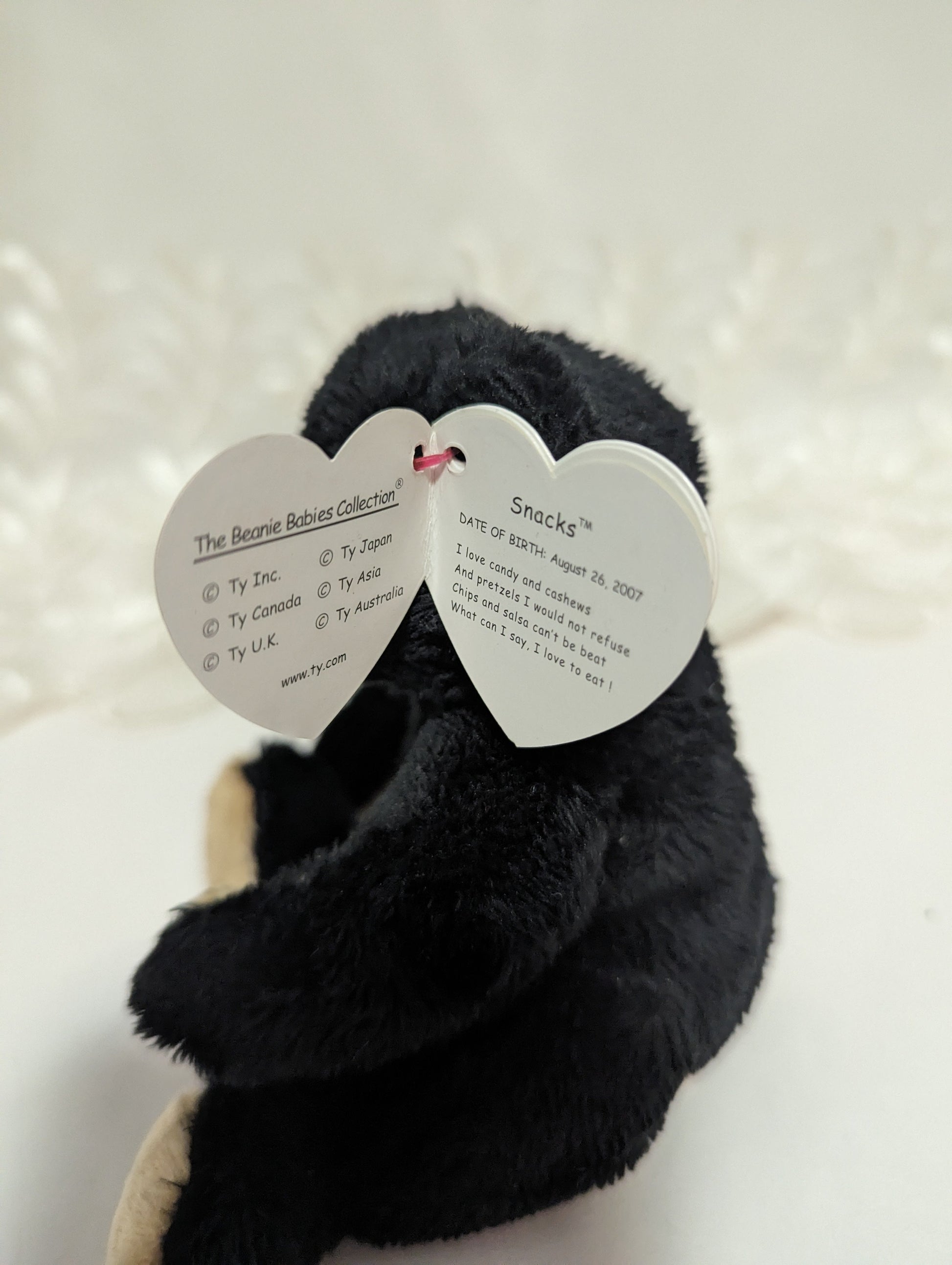 Ty Beanie Baby - Snacks The Adorable Black Bear (5in) - Vintage Beanies Canada