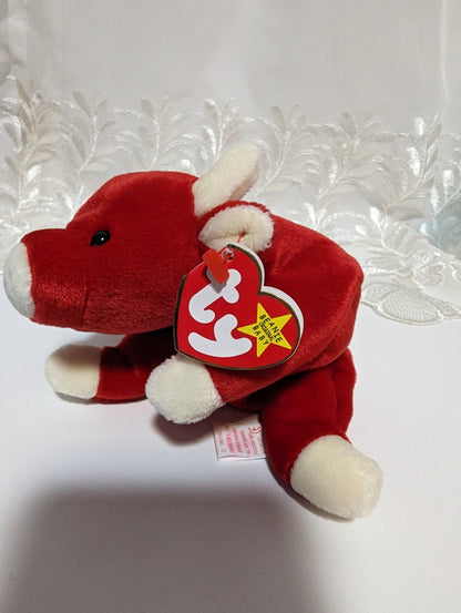 Ty Beanie Baby - Snort The Red Bull (8.5in) - Vintage Beanies Canada