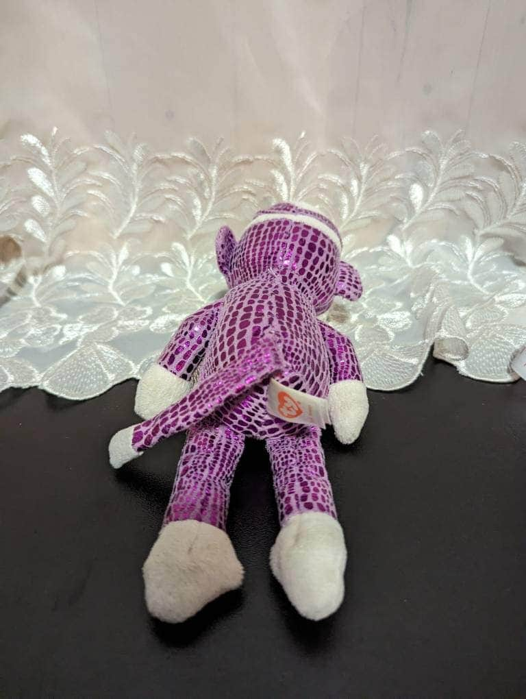 Ty Beanie Baby - Sock Monkey - Purple Shiny Version (9in) No Tag - Vintage Beanies Canada