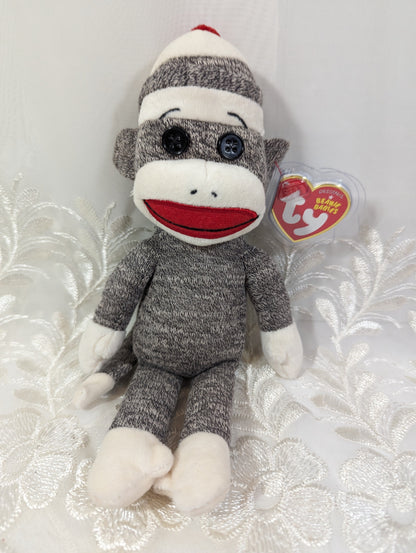 Ty Beanie Baby - Socks The Gray Sock Monkey (9 in) - Vintage Beanies Canada