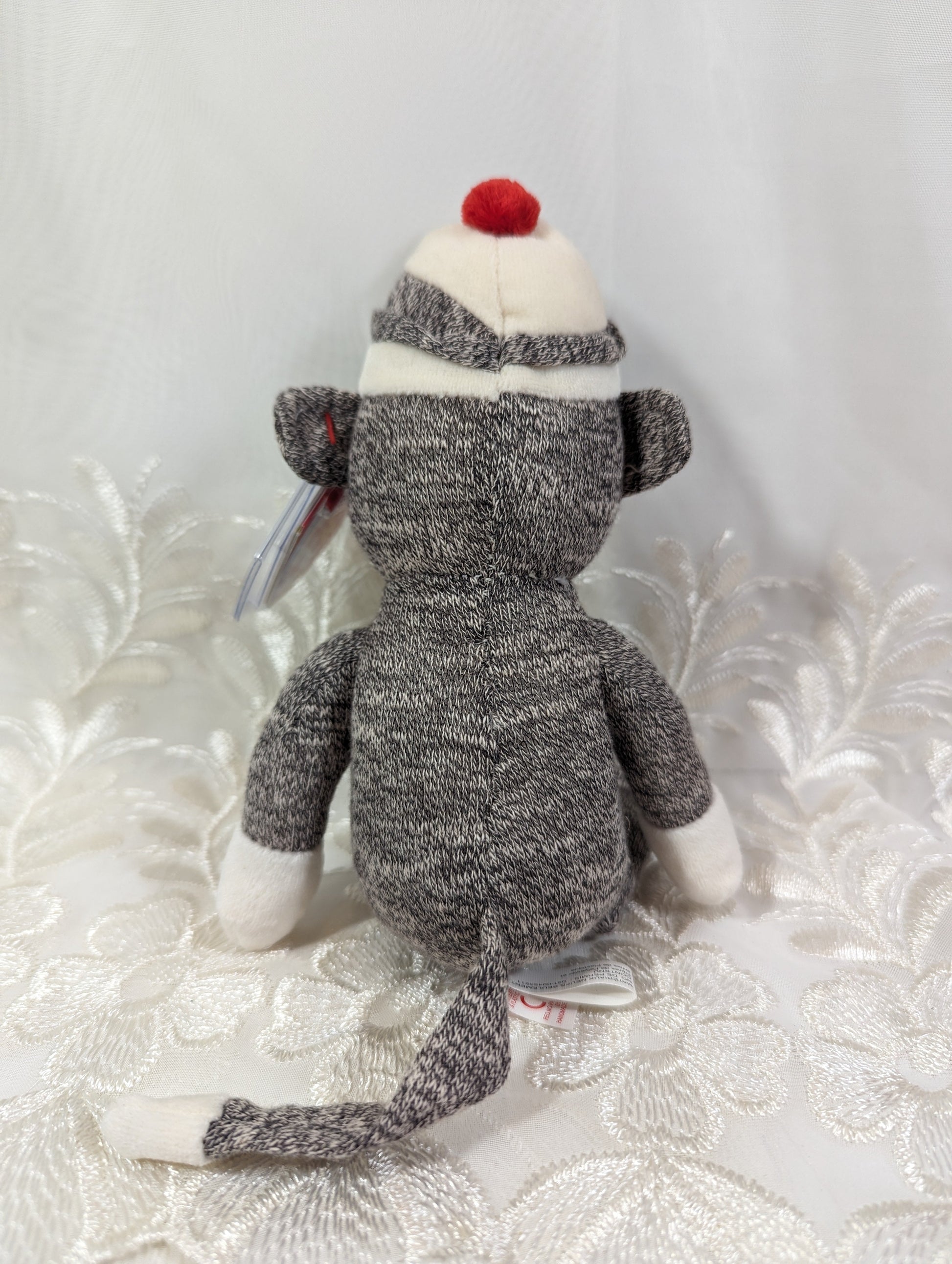 Ty Beanie Baby - Socks The Gray Sock Monkey (9 in) - Vintage Beanies Canada