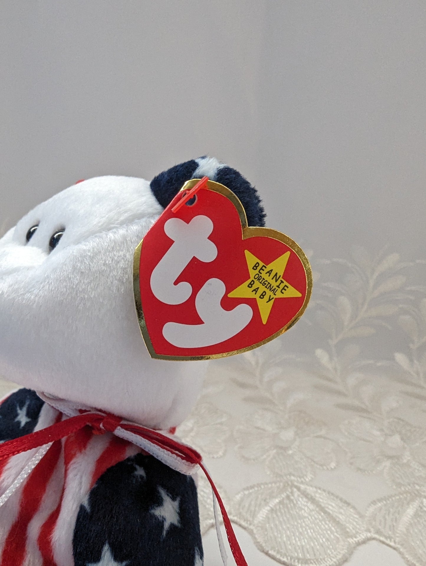 Ty Beanie Baby - Spangle The USA Bear White Face Version (8.5in) - Vintage Beanies Canada