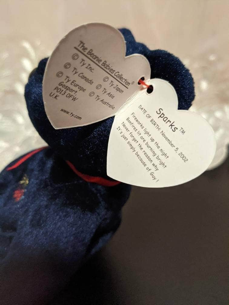 Ty Beanie Baby - Sparks The New Year's Eve Bear - UK Exclusive (8.5) - Vintage Beanies Canada