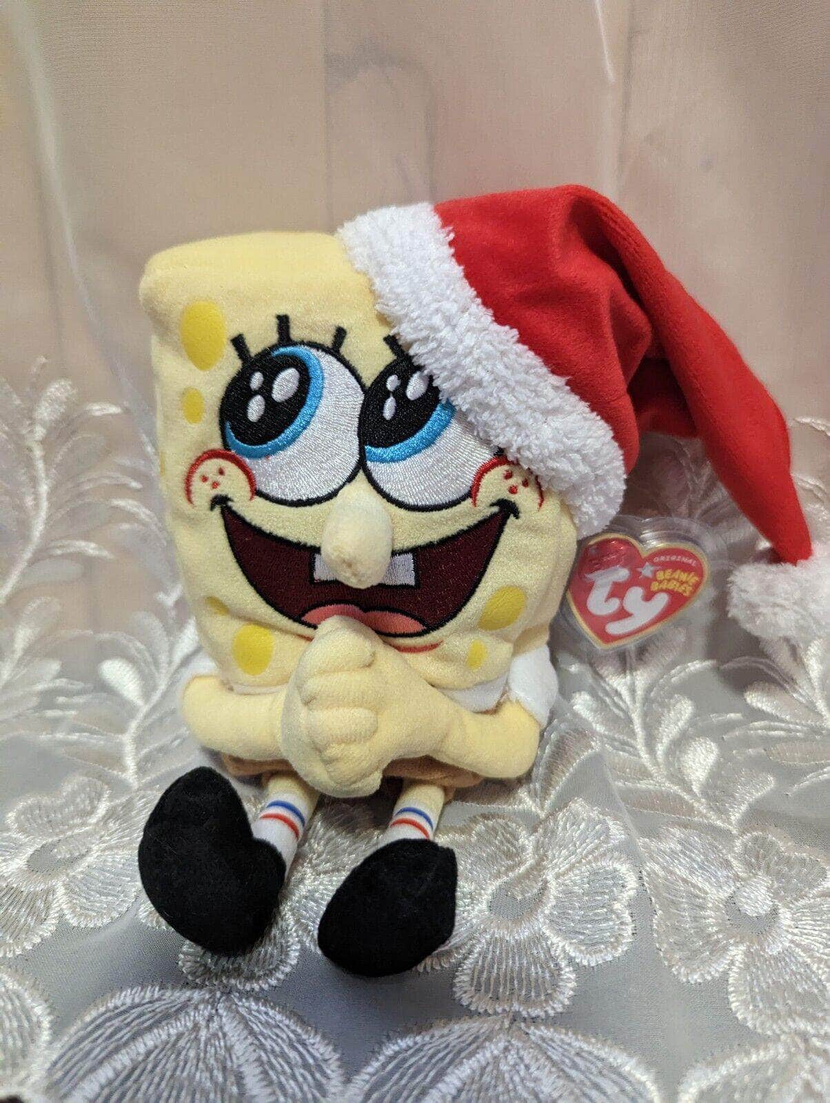 Ty Beanie Baby - SpongeBob JollyElf With Santa Hat (9in) - Vintage Beanies Canada
