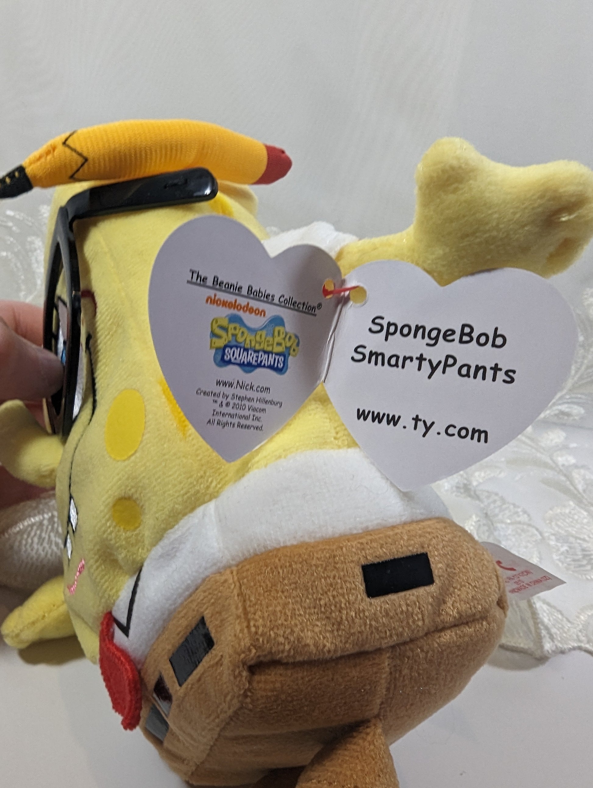 Ty Beanie Baby - SpongeBob Smartypants (8in) Creased Tag - Vintage Beanies Canada