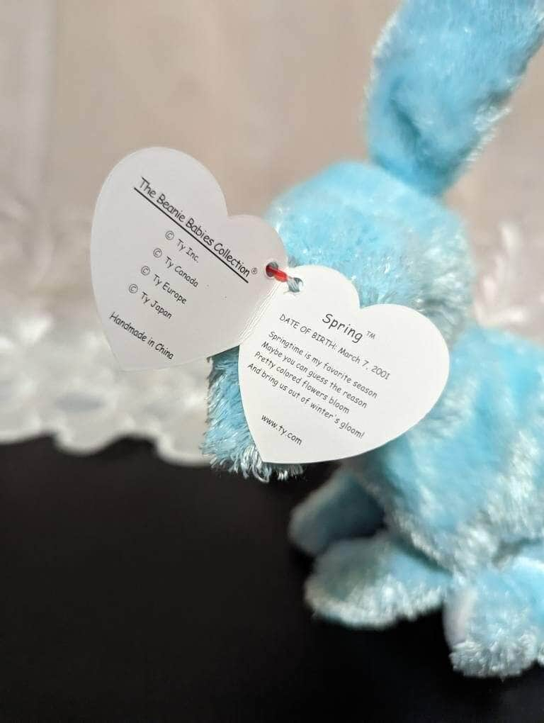 Ty Beanie Baby - Spring The Blue Bunny Rabbit (7in) - Vintage Beanies Canada