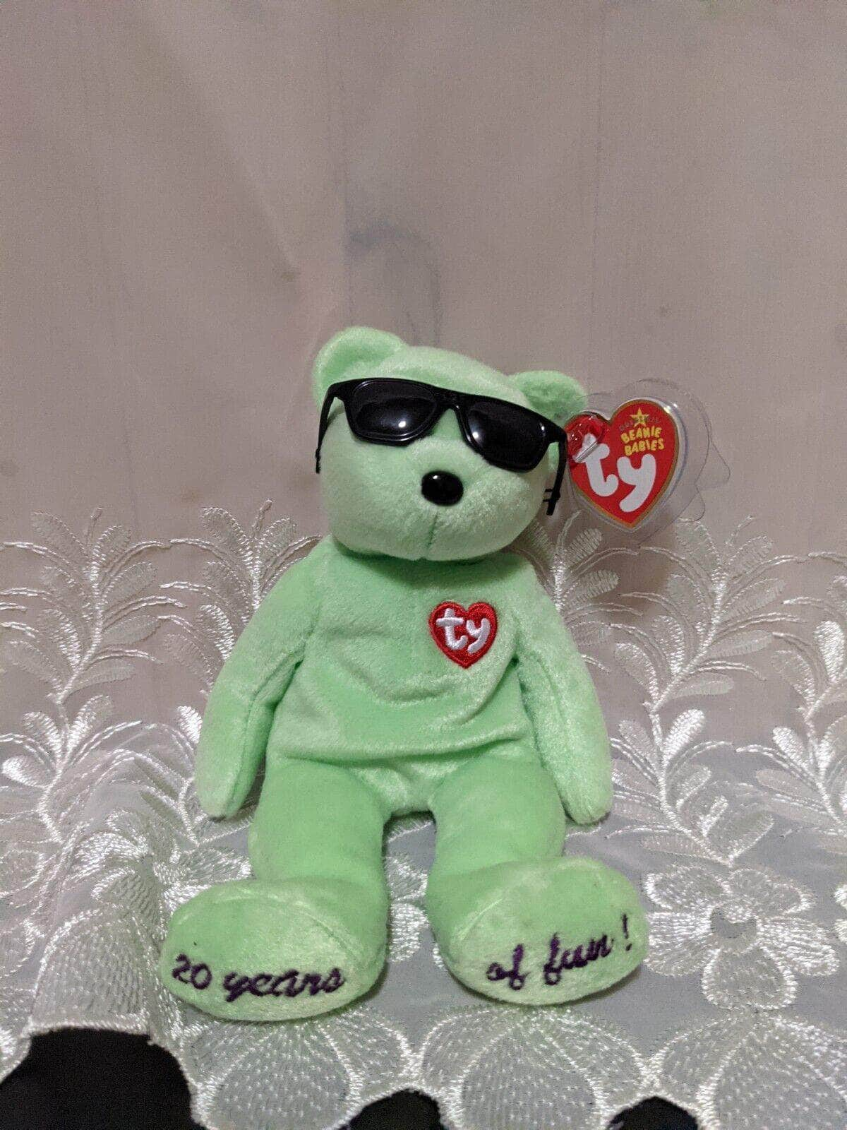 Ty Beanie Baby - Summertime Fun The Atlanta Green Bear (8.5in) - Vintage Beanies Canada