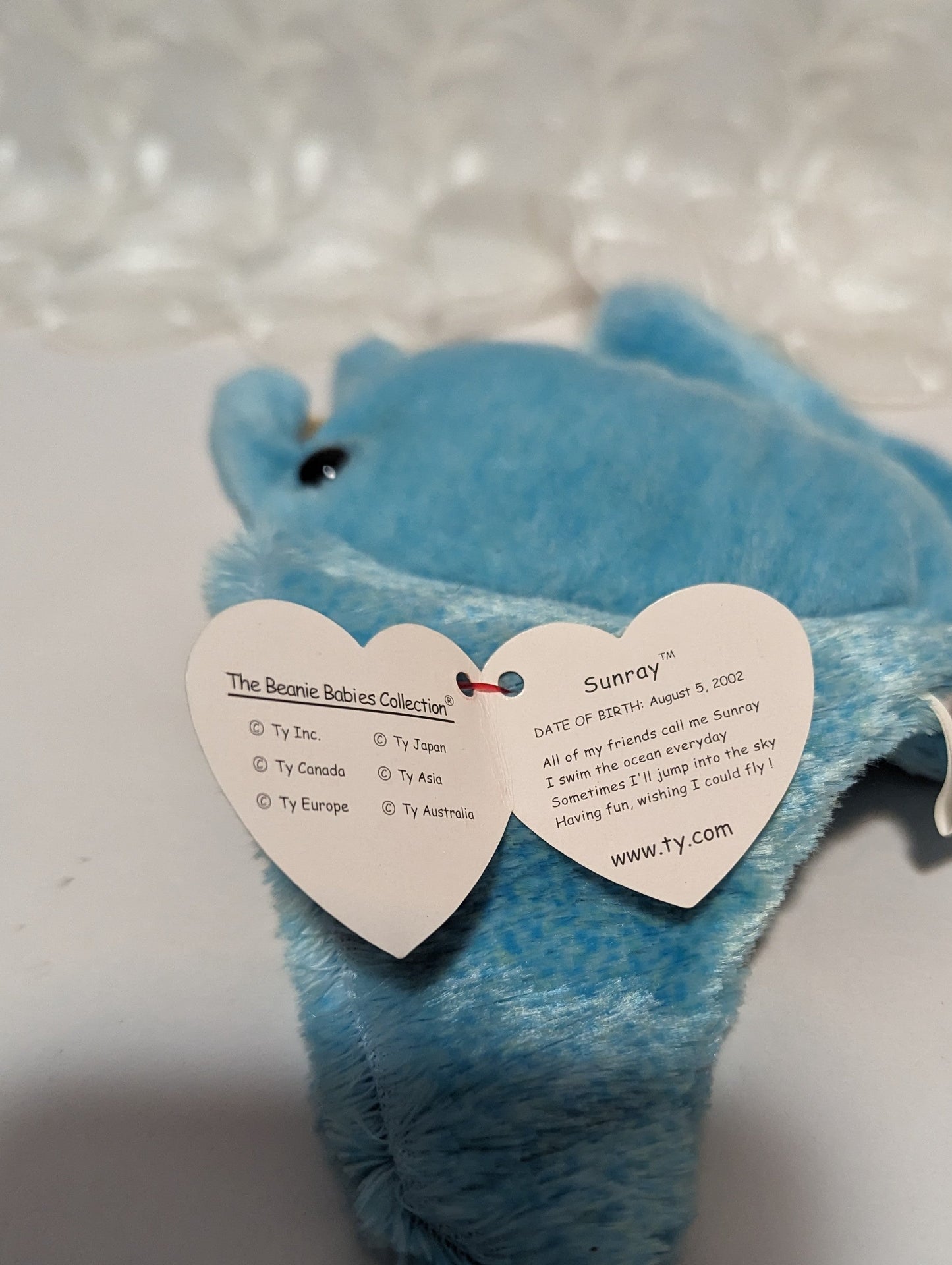 Ty Beanie Baby - Sunray the Manta Ray (10in) - Vintage Beanies Canada