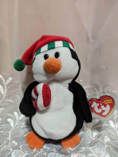 Ty Beanie Baby - Sweetest The Penguin With Candy Cane (7in) - Vintage Beanies Canada