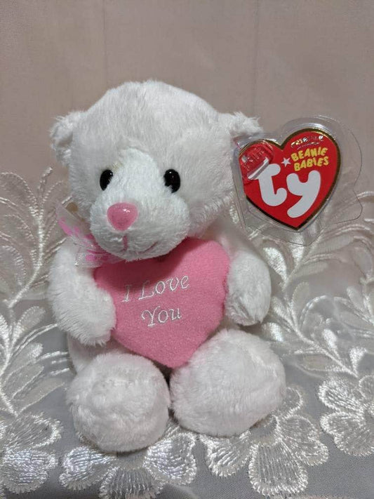Ty Beanie Baby - Sweetling The Bear With I Love You heart (6in) - Vintage Beanies Canada
