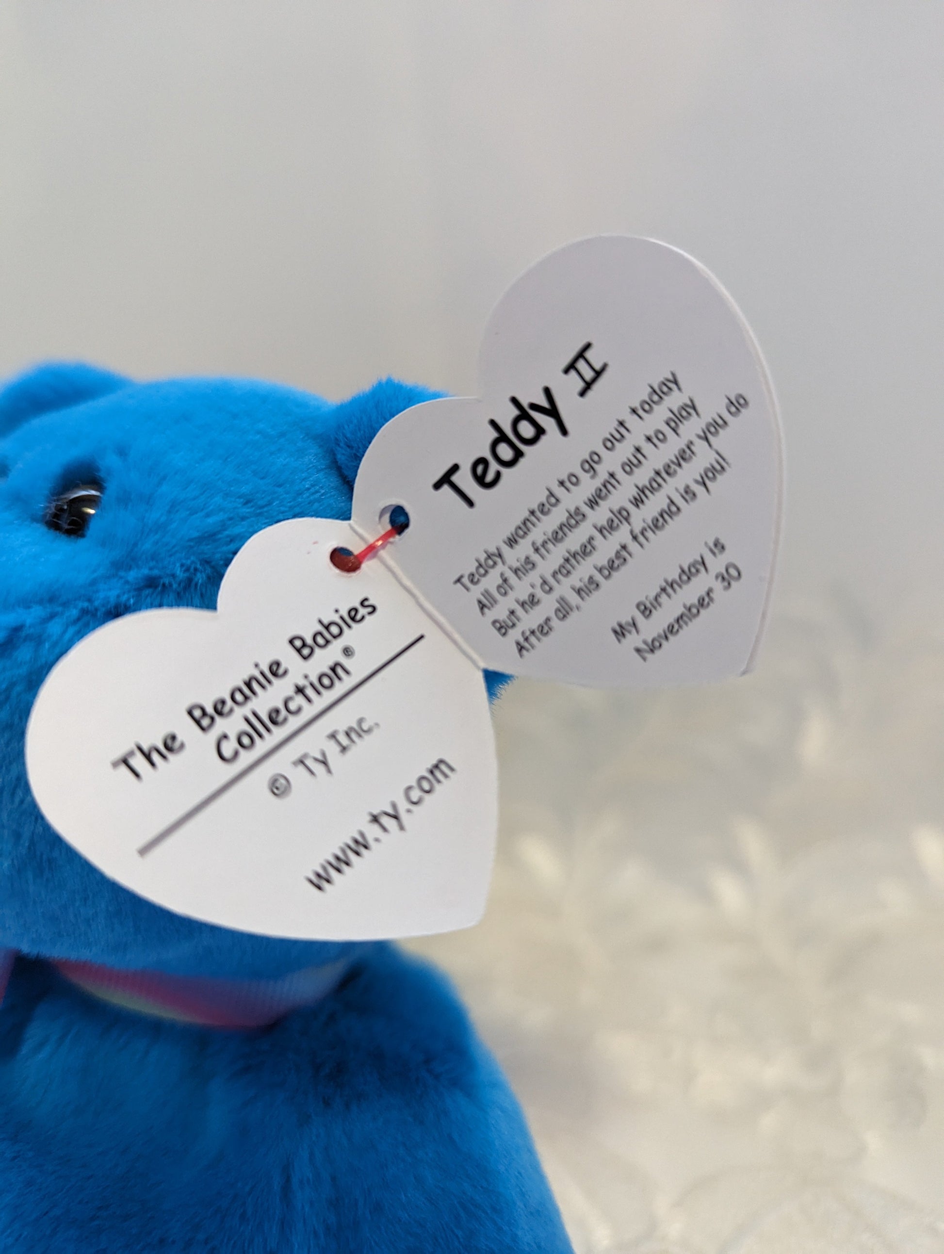 Ty Beanie Baby - Teddy II The Blue Teddy Bear (8in) 30th Anniversary - Vintage Beanies Canada