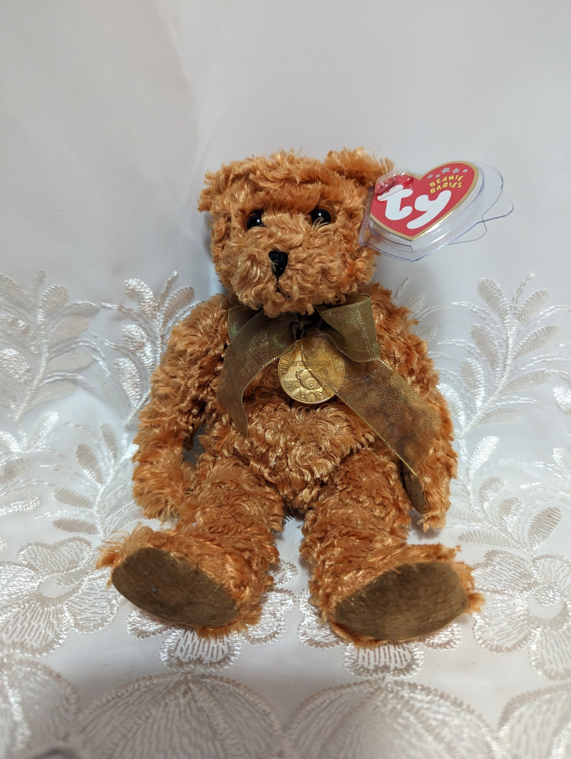 Ty Beanie Baby - Teddy The Brown Bear With Metal (8.5in) - Vintage Beanies Canada