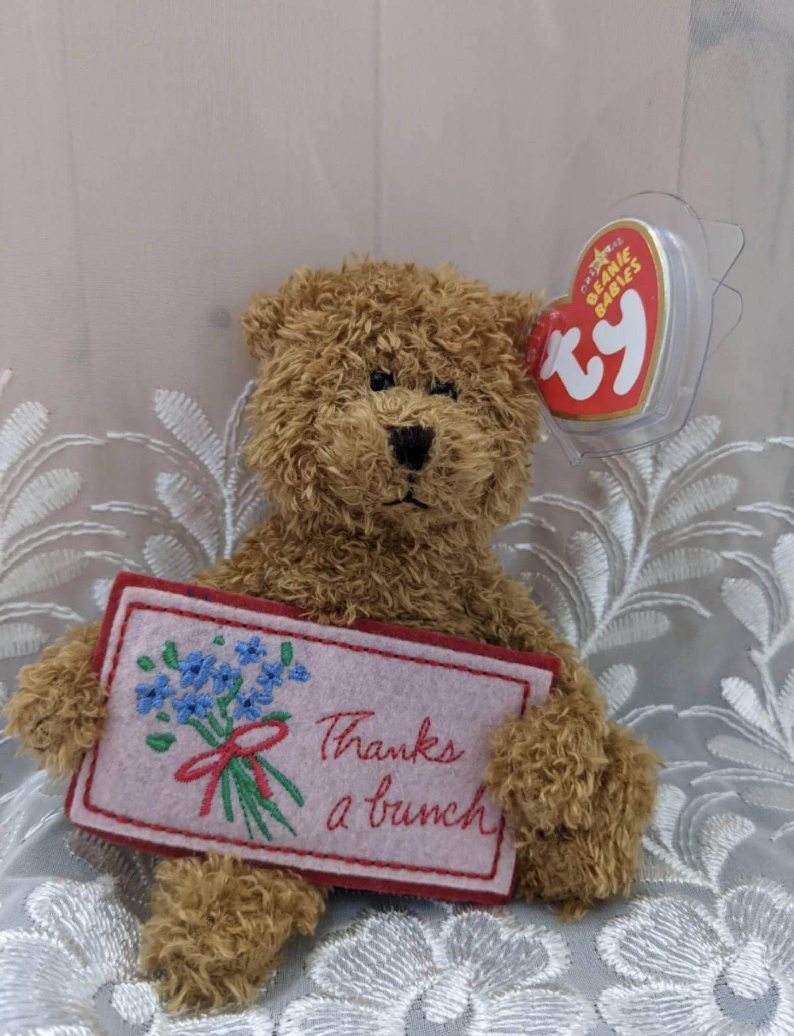 Ty Beanie Baby Thanks A Bunch Bear Greetings Collection (4.5 in) - Vintage Beanies Canada