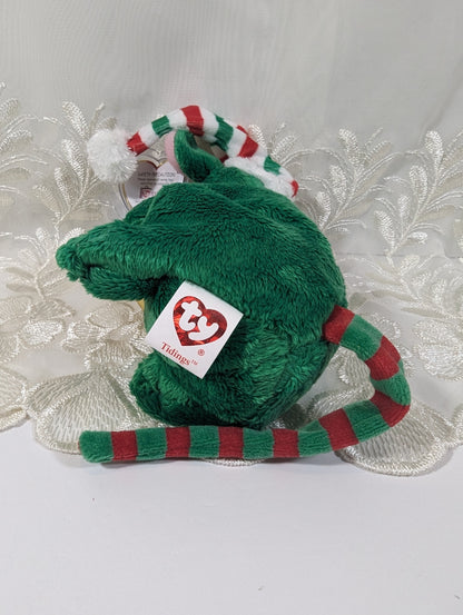 Ty Beanie Baby - Tidings The Green Christmas Mouse (7in) - Vintage Beanies Canada