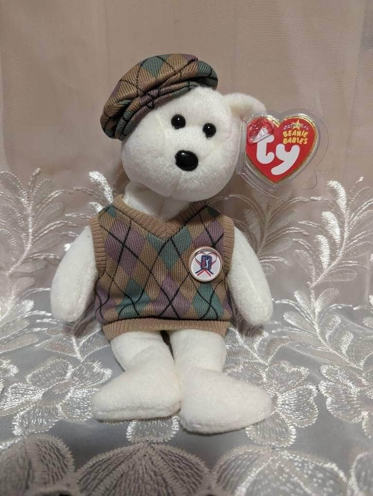 Ty Beanie Baby - Tour Teddy The PGA Golf Tour Teddy Bear (8in) - Vintage Beanies Canada