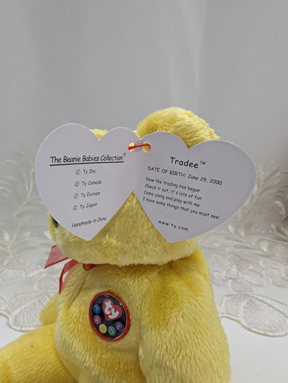 Ty Beanie Baby - Tradee The Yellow Bear (8.5in) - Vintage Beanies Canada