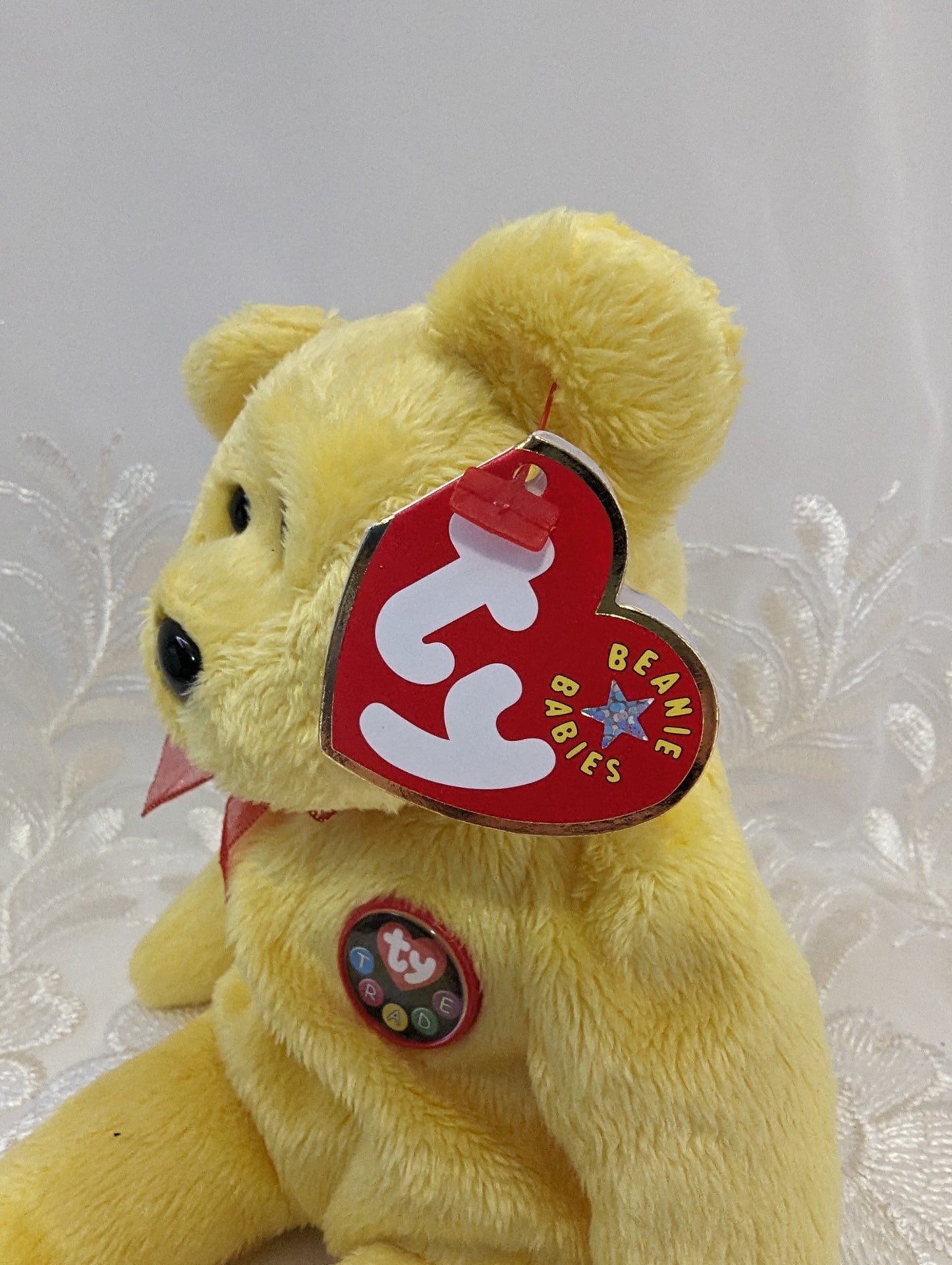 Ty Beanie Baby - Tradee The Yellow Bear (8.5in) - Vintage Beanies Canada