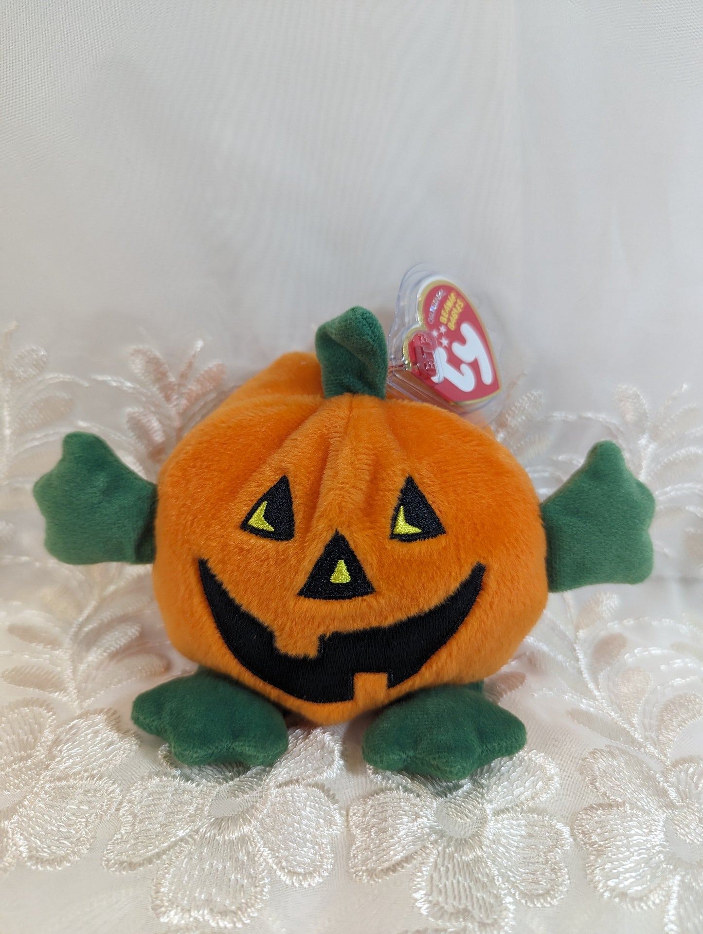 Ty Beanie Baby - Tricks The Halloween Pumpkin (5.5in) Creased Tag - Vintage Beanies Canada