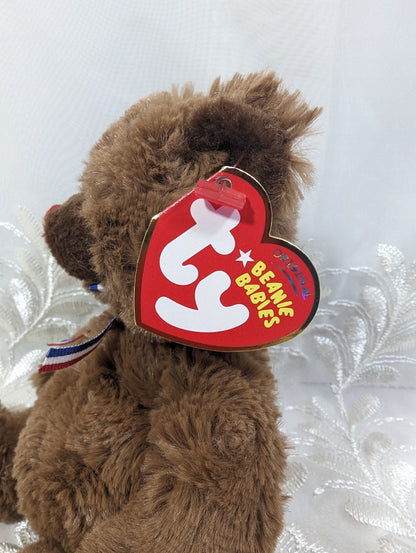 Ty Beanie Baby - Uncle Sam the Brown Bear (7in) Red Nose - Vintage Beanies Canada