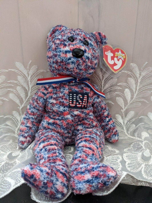 TY Beanie Baby - USA the bear (8.5in) - Vintage Beanies Canada