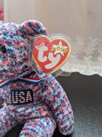 TY Beanie Baby - USA the bear (8.5in) - Vintage Beanies Canada