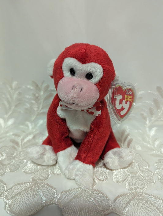 Ty Beanie Baby - Valentine The Monkey (7in) - Vintage Beanies Canada