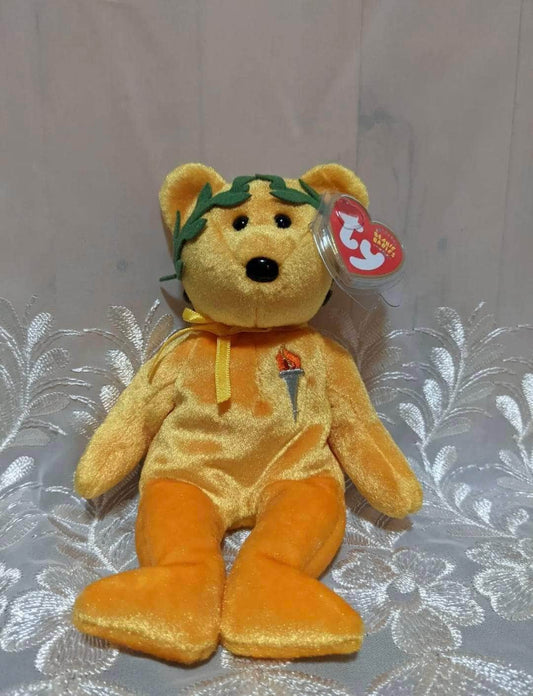 Ty Beanie Baby - Victory The Yellow Bear (8.5in) - Vintage Beanies Canada