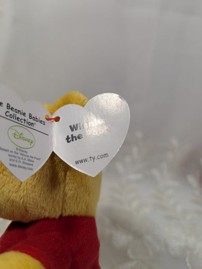 Ty Beanie Baby - Winnie the Pooh the bear (6in) *Rare* Creased Tag - Vintage Beanies Canada