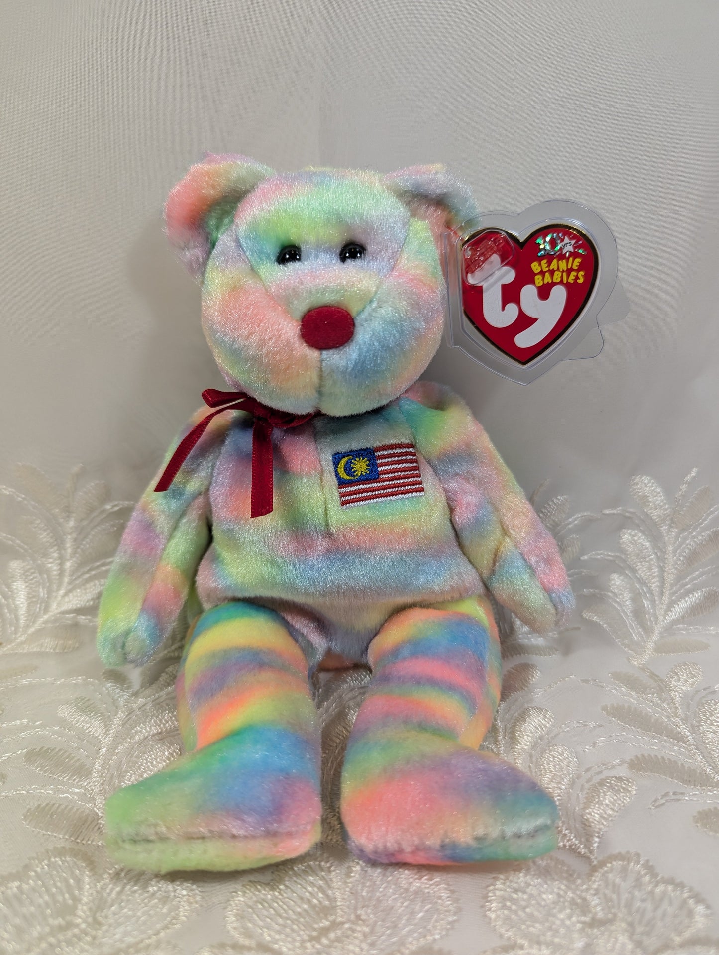 Ty Beanie Baby - Wirabear The Malaysian Exclusive Bear (8.5 in) Asia Pacific Collection - Near Mint Tag - Vintage Beanies Canada